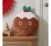 Catherine Lansfield Cushion – Christmas Pudding – 3D Shaped – Brown