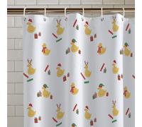 Catherine Lansfield Christmas Quacker 180x180cm Shower Curtain White