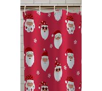 Catherine Lansfield 'christmas Santa Spec-Tacular' Shower Curtain In Red Red 180cm width x 180cm drop