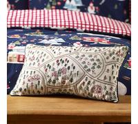 Catherine Lansfield Christmas Ski Village Embroidered 30x50cm Cushion Natural