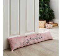 Catherine Lansfield Christmas Sparkle Door Draught Excluder Pink