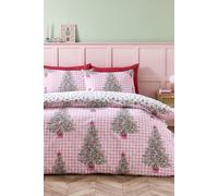 Catherine Lansfield Christmas Sweets and Treats Reversible Single Duvet Cover Set with Pillowcase Pink