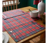 Catherine Lansfield Christmas Tartan Check Dining Placemat 4 Pack Red/Green