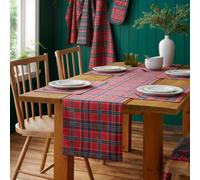 Catherine Lansfield Christmas Tartan Check Cotton Reversible 32X220Cm Dining Table Runner Red / Green