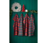 Catherine Lansfield 'Christmas Tartan Check' Kitchen Tea Towel Pack of 4 in Red | Size: 4 Pack Catherine Lansfield Red 4 Pack