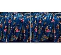 Catherine Lansfield Christmas Tiger Cosy Fleece 130x170cm Blanket Throw Navy Blue (Pack of 2)
