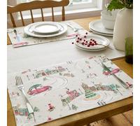 Catherine Lansfield Christmas Town Cotton 30x46cm Dining Placemat 4 Pack Natural