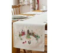 Catherine Lansfield 'Christmas Town' Cotton 33x220cm Dining Table Runner in Natural | Size: 33x220 cm Catherine Lansfield Natural 33x220 cm