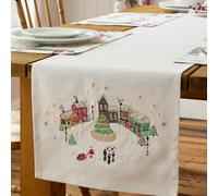 Catherine Lansfield Christmas Town Cotton 33x220cm Dining Table Runner Natural