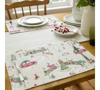 Catherine Lansfield Christmas Town Cotton Dining Placemat 4 Pack Natural - Natural