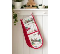 Catherine Lansfield 'Christmas Town' Cotton Kitchen Double Oven Glove in Natural Catherine Lansfield Natural