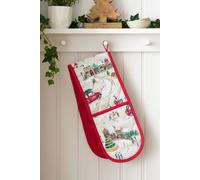 Catherine Lansfield 'christmas Town' Cotton Kitchen Double Oven Glove In Natural Natural One Size