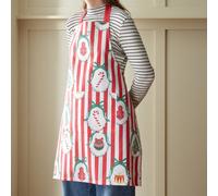 Catherine Lansfield Christmas Vintage Stripe Cotton 70X80Cm Kitchen Adult Apron Red