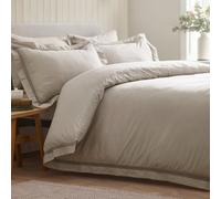 Catherine Lansfield Classic Lattice Lace Double Duvet Cover Set With Pillowcases Natural
