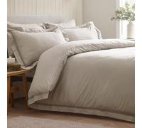 Catherine Lansfield Classic Lattice Lace Double Duvet Cover Set with Pillowcases Natural