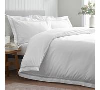 Catherine Lansfield Classic Lattice Lace Double Duvet Cover Set with Pillowcases White