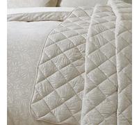 Catherine Lansfield Corded Leaves 240X260Cm Quilted Bedspread Champagne Gold