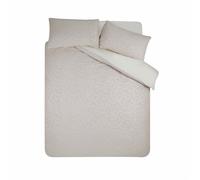 Catherine Lansfield Corded Leaves Embossed Duvet Cover Set Bedding Bedroom Linen