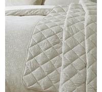 Catherine Lansfield Corded Leaves Quilted Bedspread Champagne Gold - Champagne Gold - 240 x 260 cm