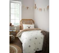 Catherine Lansfield Cosy Bear So Soft Double Duvet Cover Set with Pillowcases Natural