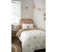 Catherine Lansfield Cosy Bear So Soft Double Duvet Cover Set with Pillowcases Natural