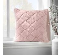 Catherine Lansfield Cosy Diamond 43x43 cm Filled Cushion Blush