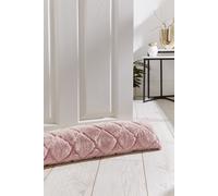 Catherine Lansfield Cosy Diamond Faux Fur Door Draught Excluder Blush Pink