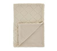 Catherine Lansfield Cosy Diamond Faux Fur Bedroom Collection Cushion Natural