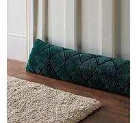 Catherine Lansfield Cosy Diamond Faux Fur Door Draught Excluder Bottle Green