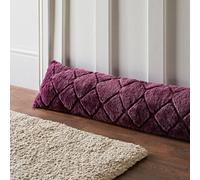 Catherine Lansfield Cosy Diamond Faux Fur Door Draught Excluder Plum