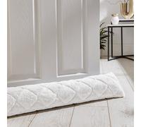 Catherine Lansfield Cosy Diamond Faux Fur Door Draught Excluder White