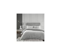 Catherine Lansfield Cosy Diamond Faux Fur Single Duvet Cover Set with Pillowcase Silver Grey