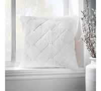 Catherine Lansfield Cosy Diamond 43x43cm Filled Cushion White
