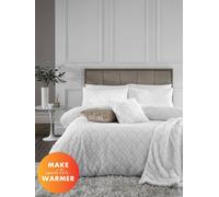 Catherine Lansfield White Cosy Diamond Duvet Cover Set