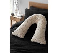 Catherine Lansfield Cosy Diamond V-Shaped Cushion Natural