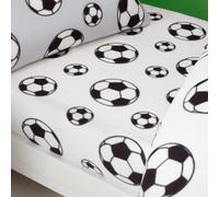 Catherine Lansfield Cosy Football Fleece Junior Fitted Sheet White