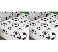 Catherine Lansfield Cosy Football Fleece Single Fitted Sheet White (Pack of 2)