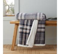 'Cosy Kelso Check' Blanket Throw Catherine Lansfield Charcoal 130cm x 170cm