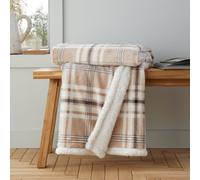 Catherine Lansfield Cosy Kelso Check 130X170 Cm Blanket Throw Natural