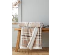Catherine Lansfield Cosy Kelso Check Blanket Throw in Natural, Polyester | Charlies