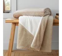 Catherine Lansfield Cosy Larsson Geo Fleece 130x170cm Blanket Throw Natural