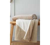 Catherine Lansfield Cosy Larsson Geo Fleece 130x170cm Blanket Throw Natural