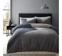 Catherine Lansfield Cosy Larsson Geo Fleece King Duvet Cover Set with Pillowcases Grey