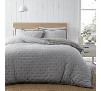 Catherine Lansfield Cosy Nori Sherpa Warm Winter Duvet Cover Bedding Set Silver