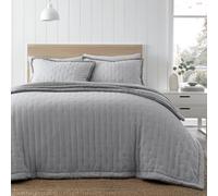 Catherine Lansfield Cosy Nori Soft Sherpa 220x230 cm Bedspread Silver