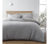 Catherine Lansfield Cosy Nori Soft Sherpa Double Duvet Cover Set with Pillowcases Silver