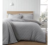 Catherine Lansfield Cosy Nori Soft Sherpa Super King Duvet Cover Set with Pillowcases, Silver