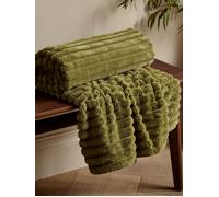 Cosy Ribbed Throw Olive
