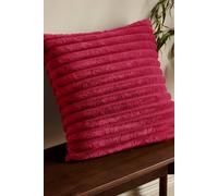 Catherine Lansfield Cosy Ribbed Faux Fur 45x45cm Cushion Hot Pink