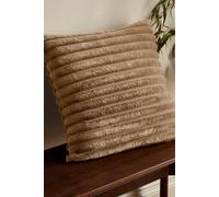 Catherine Lansfield Cosy Ribbed Faux Fur 45x45cm Cushion Natural